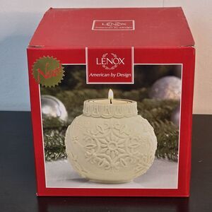 Lenox‎ Ornamental Glow Snowflake Scroll Votive Candle In Box Excellent